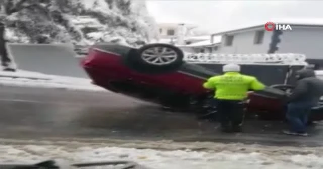 Sarıyer’de çocuklu ailenin dehşeti yaşadığı kaza kamerada