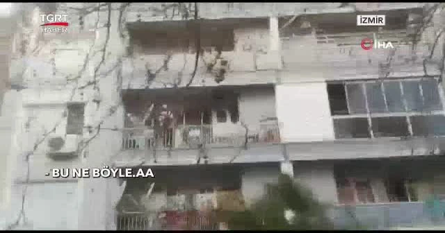 Yangın paniği apartmanı sokağa döktü