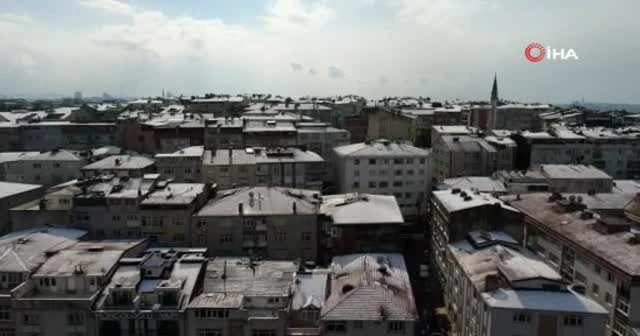 Beyaz örtü altındaki İstanbul havadan görüntülendi