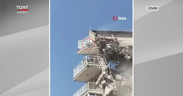 Bina yıkılırken düşen kedi ağır yaralandı