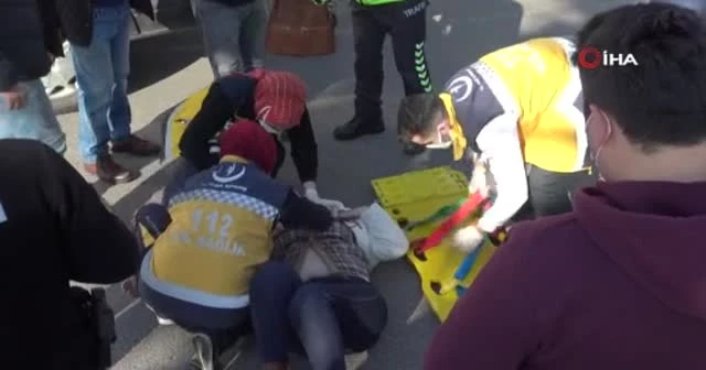 Otomobilin çarptığı kadın metrelerce fırladı