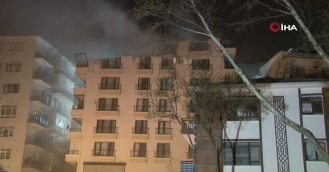 Ankara'da Açelya apartmanının çatısı çöktü