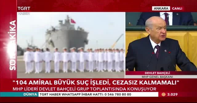 Bahçeli: "Bu bildiri bal gibi darbe çağrısıdır. Demokrasi hedef alınmıştır"