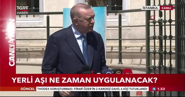 Cumhurbaşkanı Erdoğan yerli aşı için tarih verdi