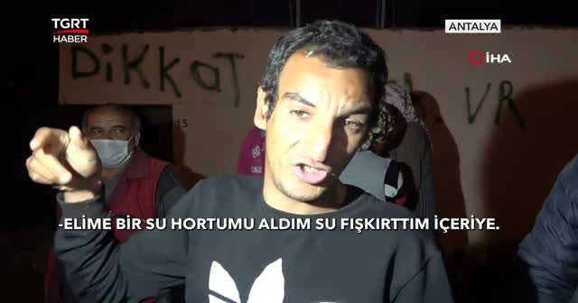 Otelde çıkan yangından terasa kaçtılar