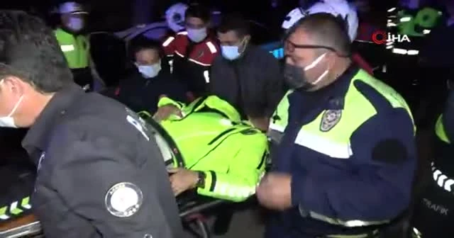 Polisler uygulamadan kaçan aracı kovalarken kaza yaptı