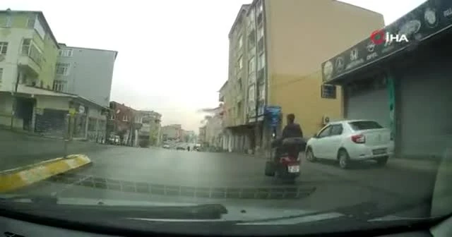 Sultanbeyli’de motosiklet ile “seri köz getir” yolculuğu kamerada