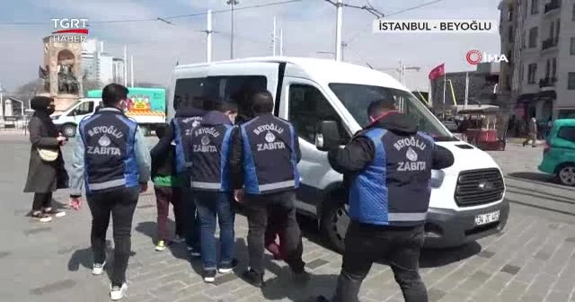 Taksim'de dilenci operasyonu