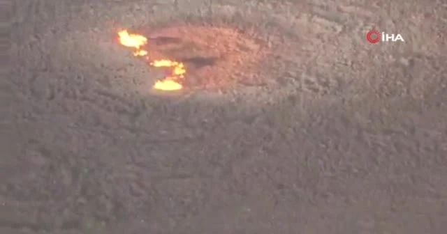 Hazar Denizi'nde patlamanın meydana geldiği Çamur Volkanı görüntülendi