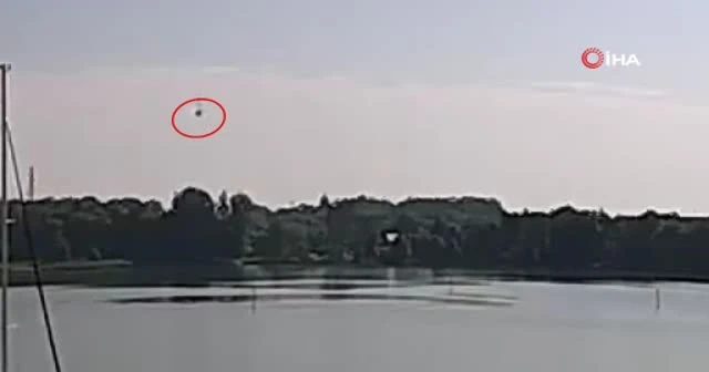 Helikopterin göle düşme anı ortaya çıktı