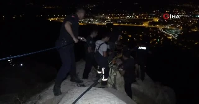 Uçurumun eşiğinde mahsur kaldı: Film sahnelerini aratmayan kurtarma operasyonu