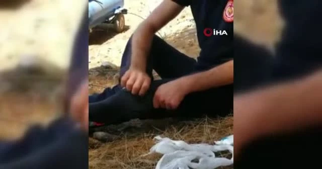 Ayağında sargı beziyle yangına koştu