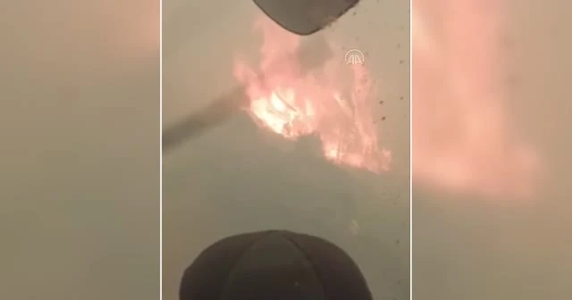 İtfaiyeciler yangının ortasında kaldı