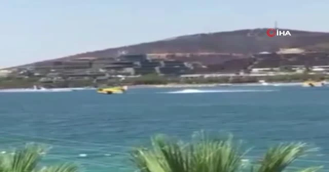 Yangın uçağını engelleyen jet ski sürücüsüne soruşturma