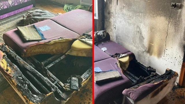 Prizde bırakılan powerbank yangın çıkardı