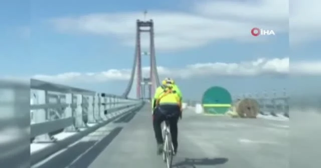 Çanakkale Köprüsü’nü bisikletle geçti