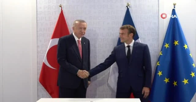 Cumhurbaşkanı Erdoğan, Macron ile görüştü