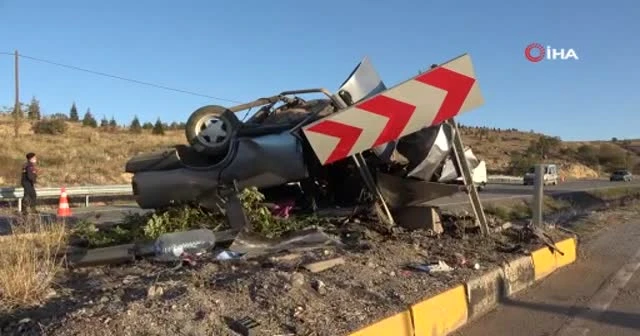 Feci kazada araba hurdaya döndü! 1 Ölü