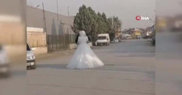 Gelin ve damadın etrafında drift yaptı