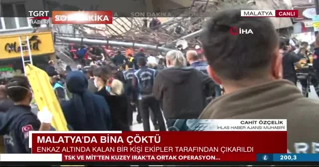 Malatya'da bina çöktü: Enkaz altında çok sayıda yaralı var