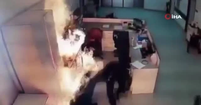 Hemşire alevler arasında kaldı