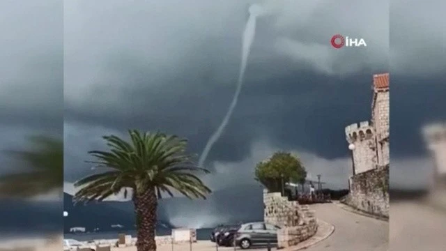 Su hortumu şoke etti! O anlar kameraya yansıdı