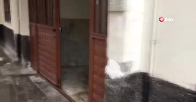 İtfaiye eri yangında mahsur kalan kadını sırtında taşıdı