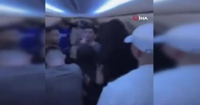 Uçakta parti tepki çekti