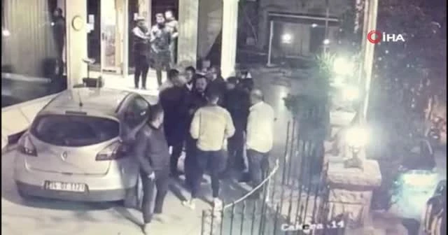 Otelde silahlı çatışma kamerada