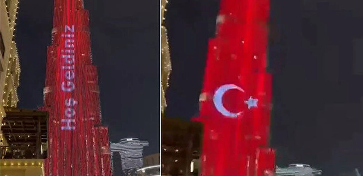Burj Khalifa'da Cumhurbaşkanı Erdoğan'a karşılama