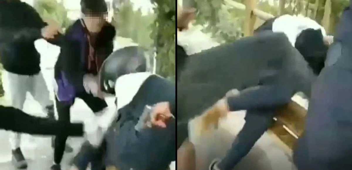 Gençlerin dehşete düşüren şiddeti kamerada