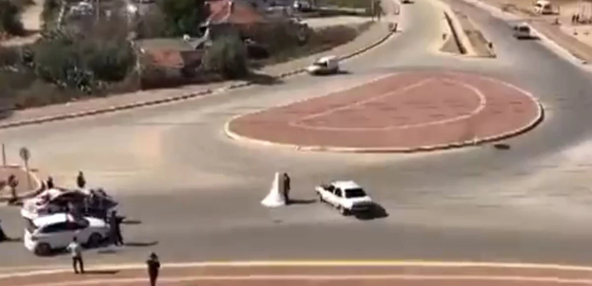 Gelin ve damadın etrafında drift atan sürücüye ceza yağdı