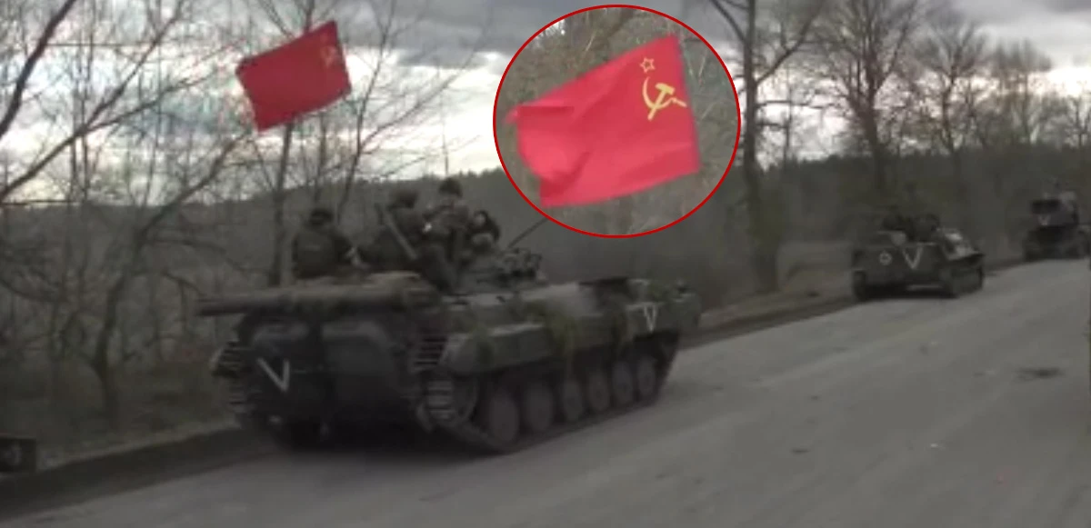 Rus tankına Sovyet bayrağı asıldı