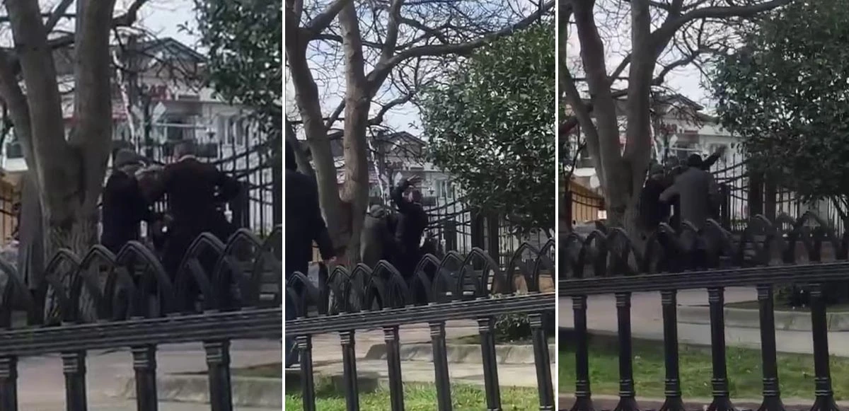 Şehrin göbeğinde yaşlıların kavgası kamerada