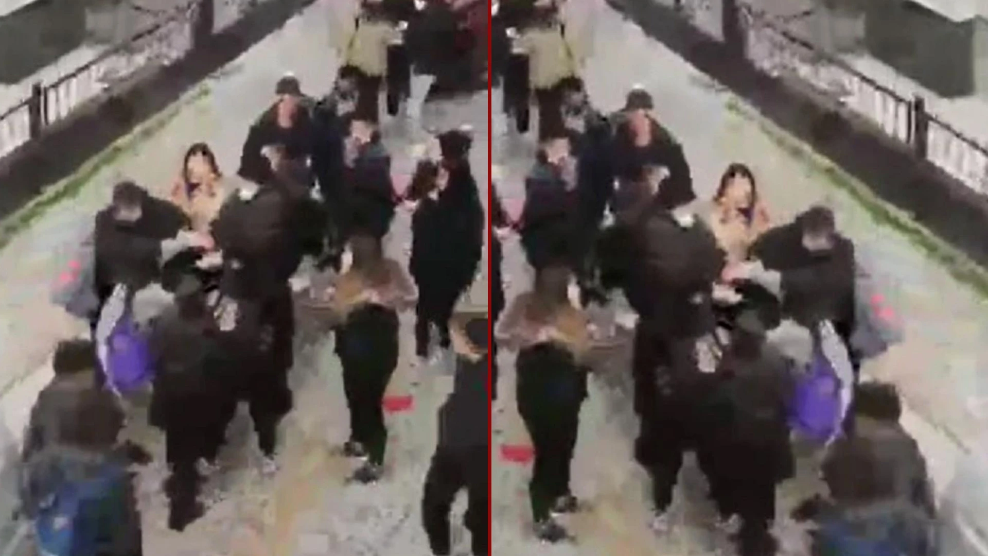 Liseli kızların kavgasını vatandaşlar zor ayırdı