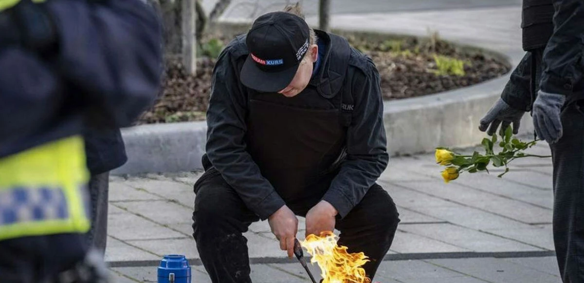 Polis koruması altında Kur’an yakma eylemi!