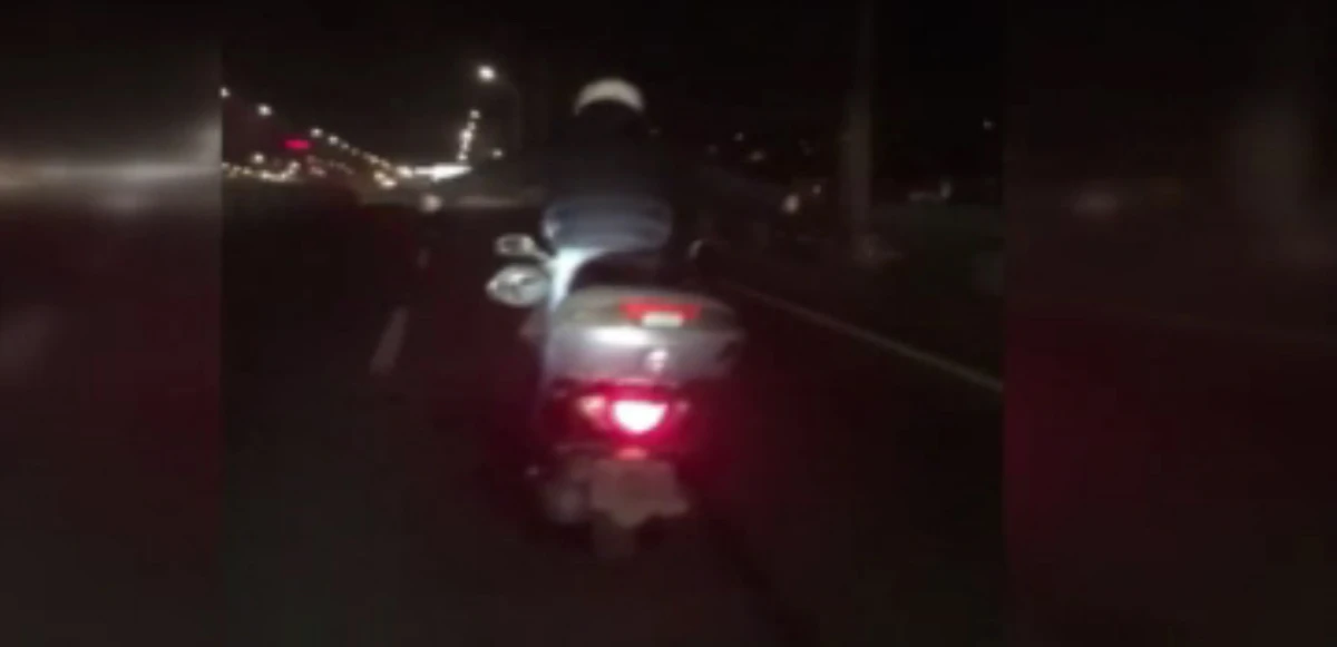 Motosiklet sürücüsünün ölümle dansı kamerada