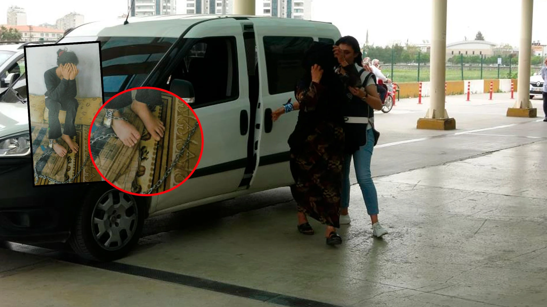 Küçük kıza insanlık dışı muamele: Annesi ve abisi zincire bağladı