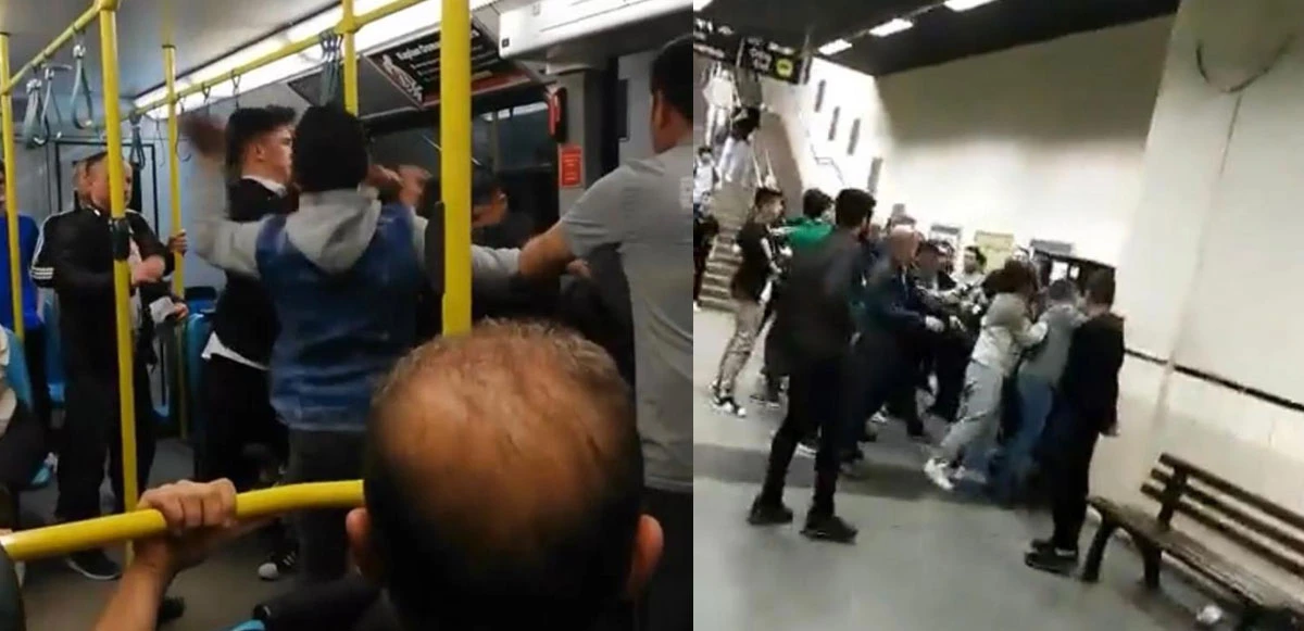 Metroda sigara içme kavgası kamerada