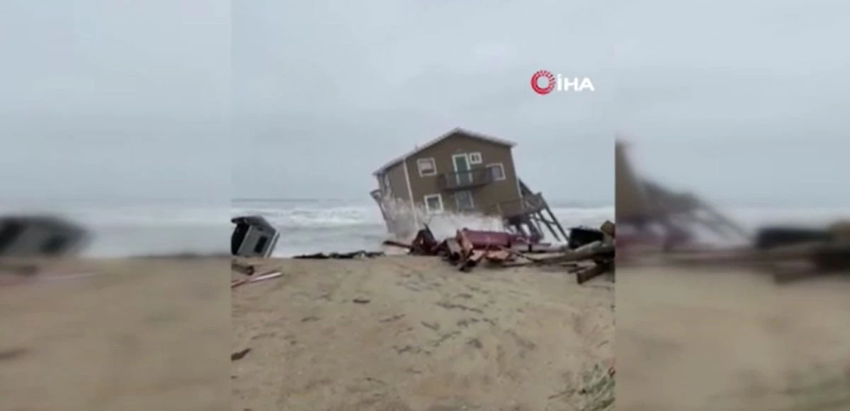 Yazlık ev gelgitlere yenildi dalgalara böyle kapıldı