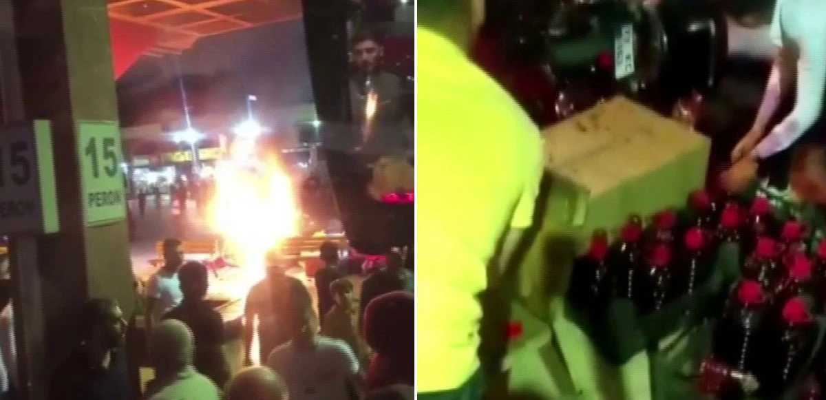 Yanan motosikleti şalgam dökerek söndürdüler