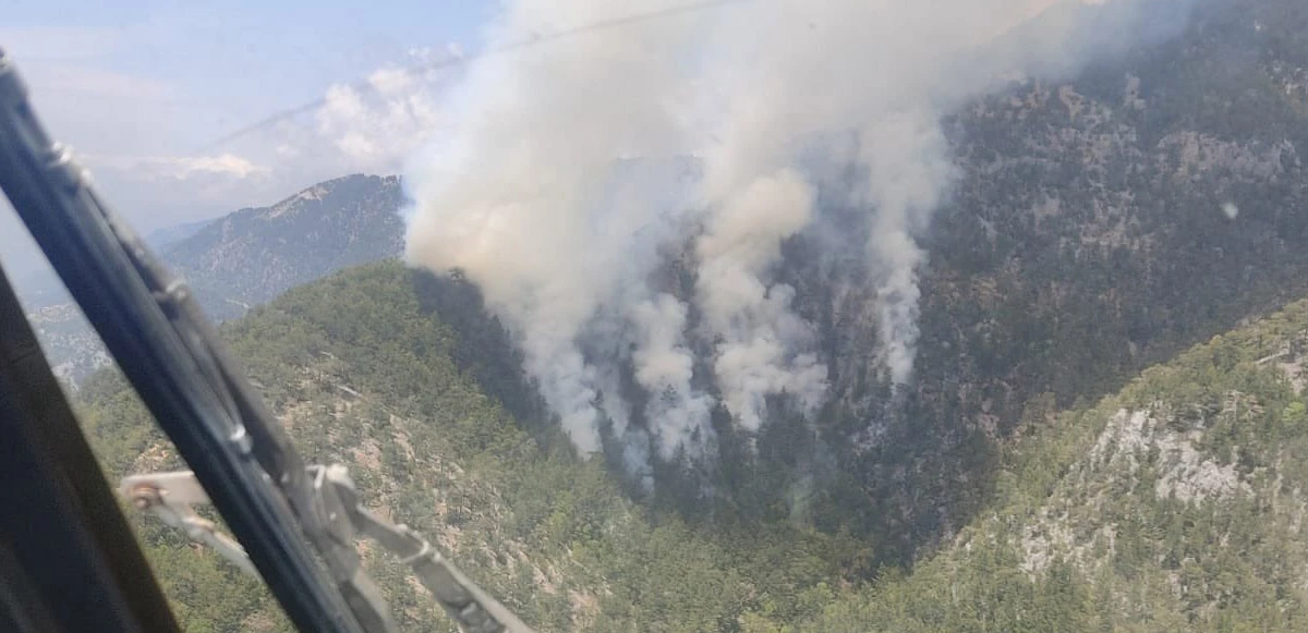 Alanya'da orman yangını: Havadan müdahale sürüyor