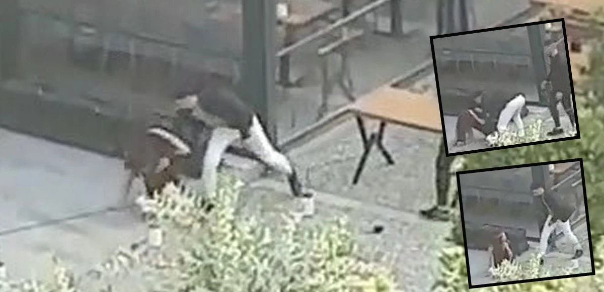 Önce eğlendi sonra dövdü! Sokak ortasında kadına şiddet kamerada