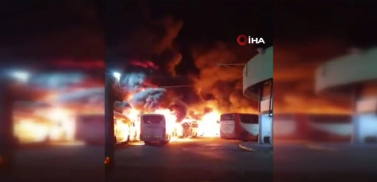 18 araç cayır cayır yandı! Patlama sesleri peş peşe geldi
