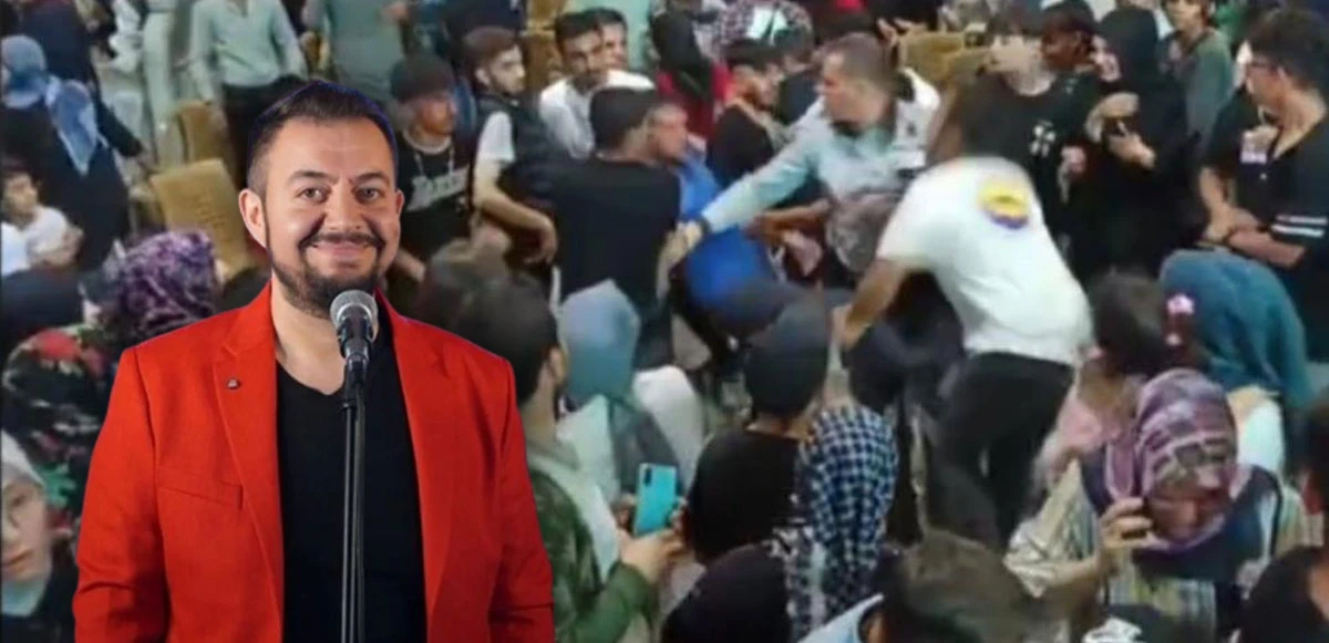 Hüseyin Kağıt'ın konserinde tekmeler havada uçuştu!