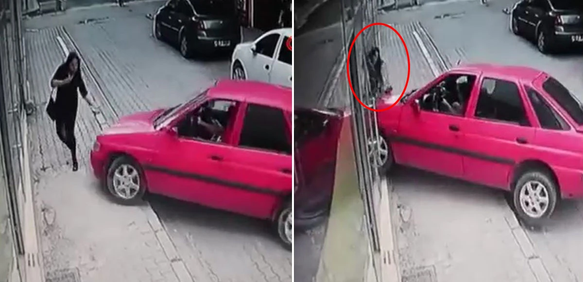 Yanlış pedala bastı! Çarptığı kadın vitrine girdi