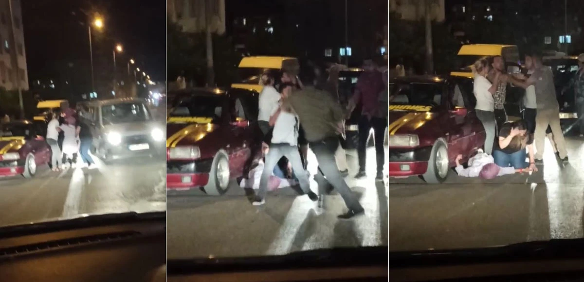 Yol ortasında pes dedirten kavga kamera yansıdı