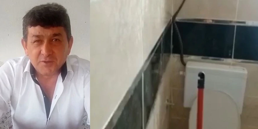 Banyoda korku dolu anlar: Engerek yılanı panikletti
