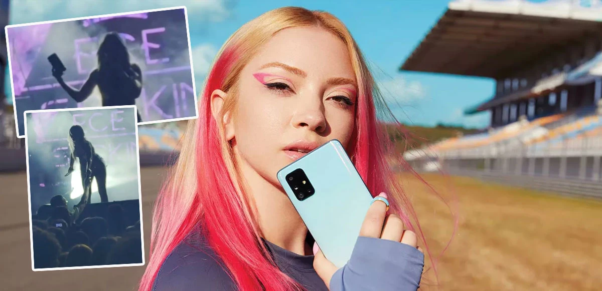 Ece Seçkin'e sahnedeyken telefon fırlatıldı!
