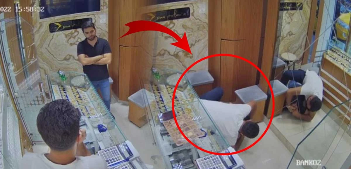 Korku dolu anlar! Dili boğazına kaçan adamı kuyumcu kurtardı